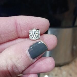 Sterling Silver 925 Rhinestone BEAD CHARM For Bracelet